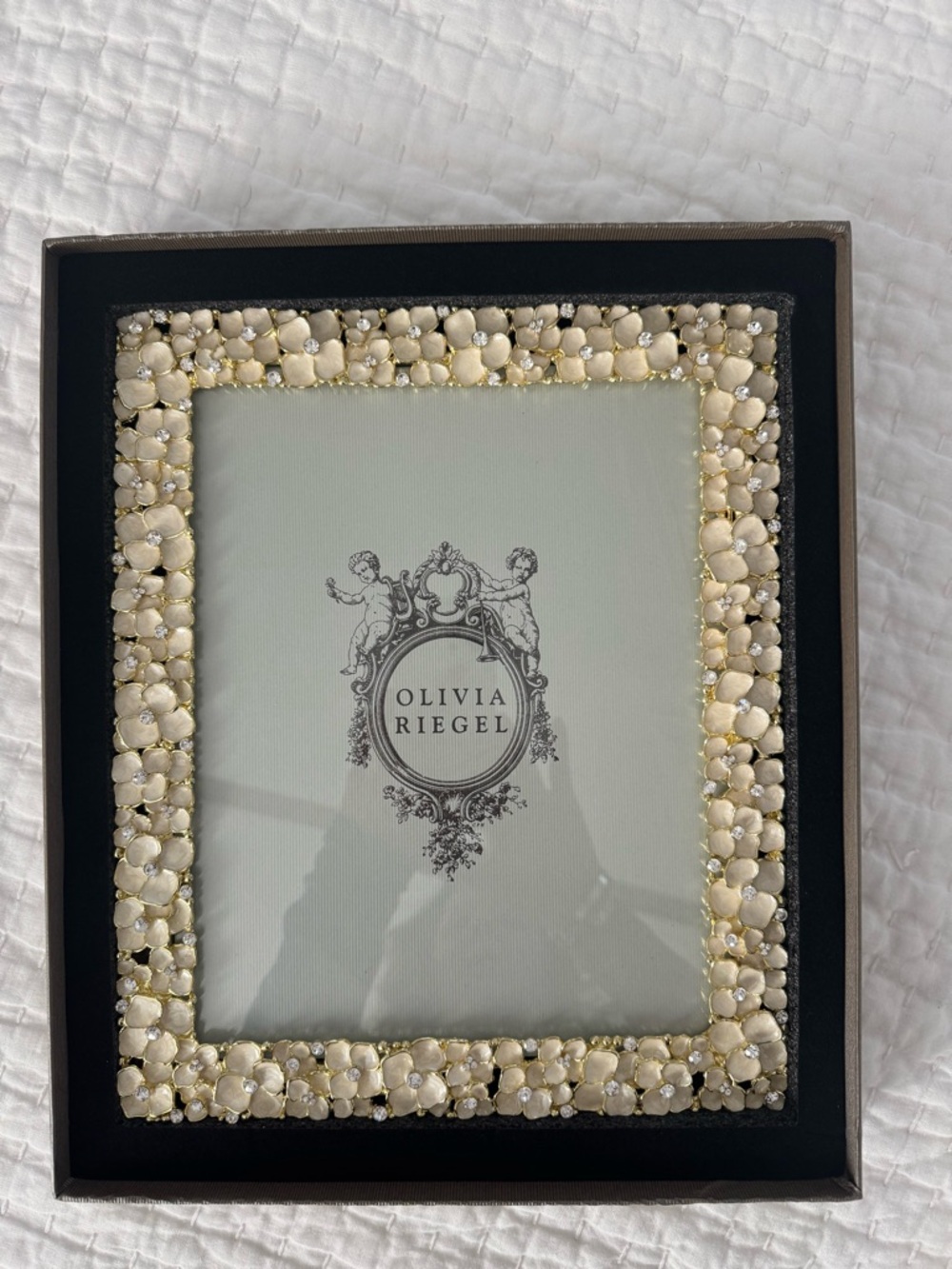 NWT Olivia Riegel Beaded Floral Photo Frame